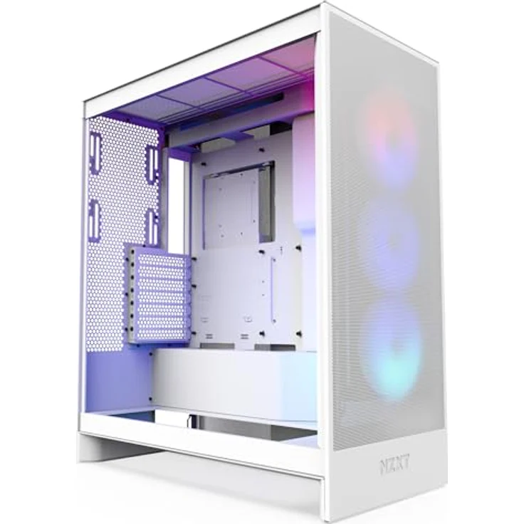 NZXT H7 Flow RGB (2024) Mid-Tower White (ATX), PC Gehäuse, Weiss – Bild 1