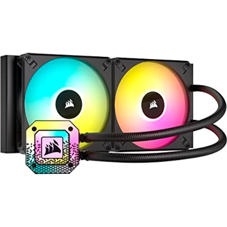 Corsair iCUE H115i Elite CAPELLIX XT Flüssig-CPU-Kühler - Zwei AF140 RGB Elite-Lüfter - 280-mm-Radiator - Intel LGA 1700, 1200, 115X, 2066, AMD AM5, AM4 - Inklusive iCUE Commander CORE - Schwarz – Bild 1