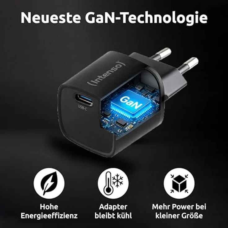 Intenso Power Adapter W30C², 30 W GaN USB-C® Ladegerät mit USB Power Delivery, Schwarz – Bild 4