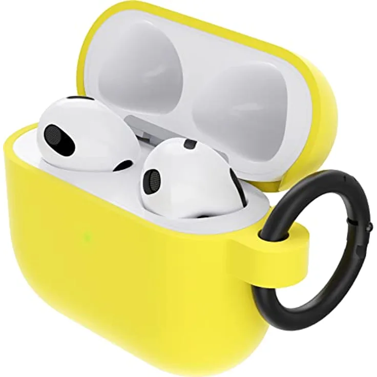 OtterBox Soft Touch Kopfhörer Hülle für AirPods 3. Gen 2021, Gelb - Stoßfeste, Sturzsichere, Ultraflache Schutzhülle mit Kratz- und Abriebfestigkeit, inklusive Karabiner