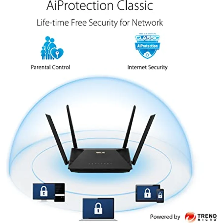 ASUS RT-AX52, Dual-Band W/L Router WiFi 6 AX1800 mit 4 Antennen, Schwarz – Bild 4