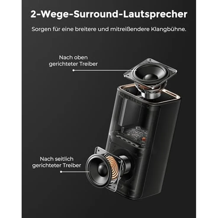 ULTIMEA Skywave X70, 7.1.4ch Kabelloses Surround Sound System mit Dolby Atmos, 980W Soundbar, 10" Kabelloser Subwoofer, 20Hz Tiefer Bass, GaN Verstärker, 4K HDR Pass-Through, Metallgitter mit roségoldenen Akzenten – Bild 4