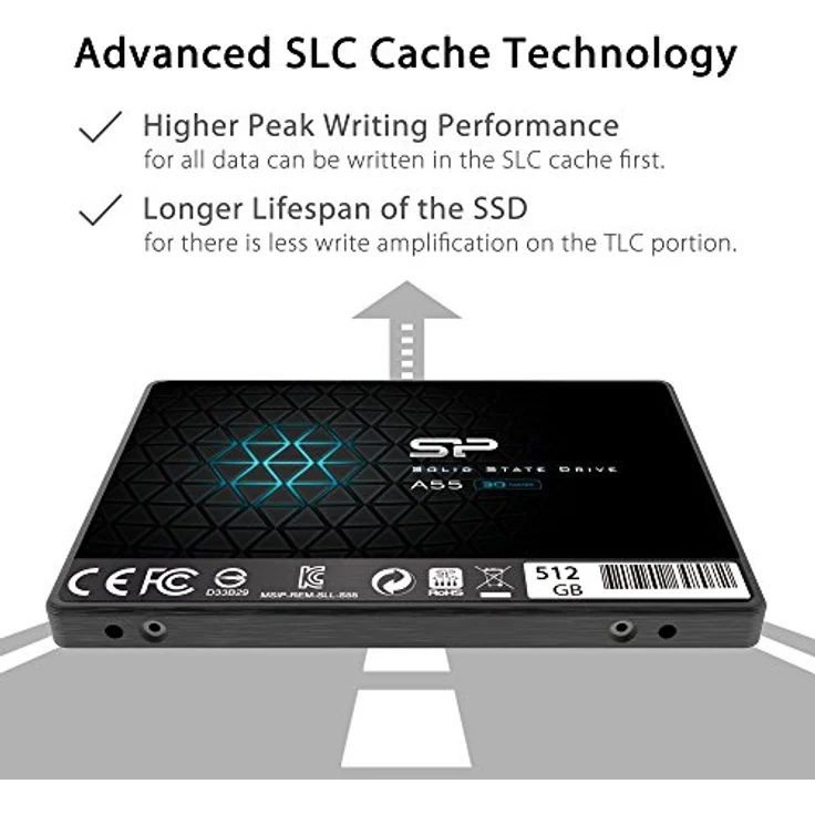 Silicon Power Ace A55 512GB 2.5 Zoll Serial ATA III - Interne Solid State Drives (SSD) (512 GB, 2.5 Zoll, Serial ATA III) – Bild 4