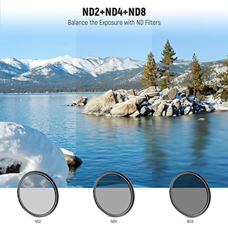Neewer 67 mm Profi UV CPL FLD Objektiv Filter und ND Neutral Density Filter (ND2, ND4, ND8) Zubehör-Kit für Nikon (D5200 D7000 D7100 D90) DSLR-Kameras – Bild 3