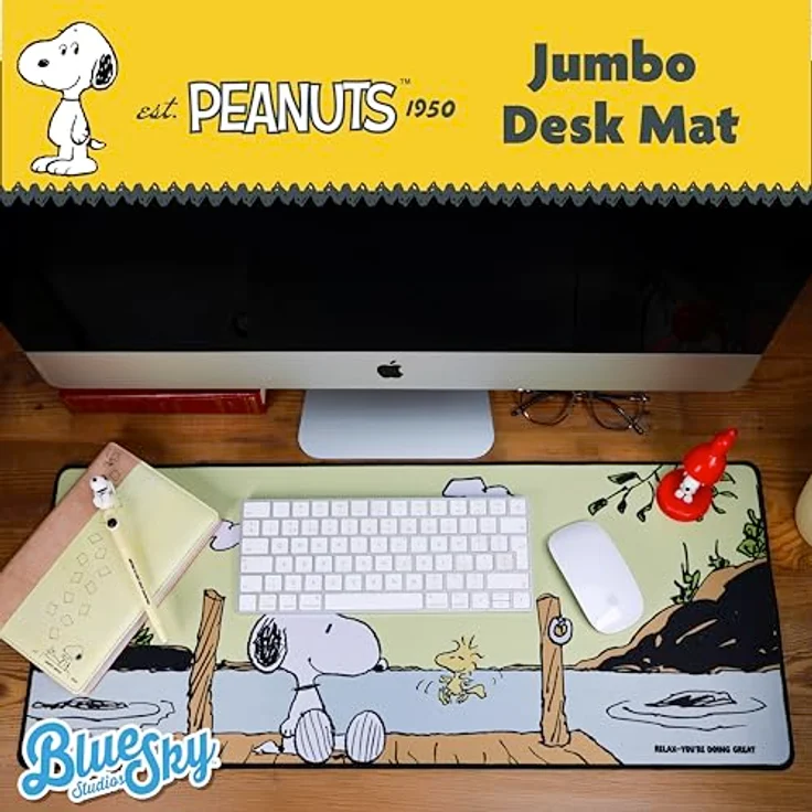 Blue Sky Designs Peanuts XXL Mauspad, offiziell lizenziertes Mousepad mit Snoopy, 70 x 30 cm – Bild 2