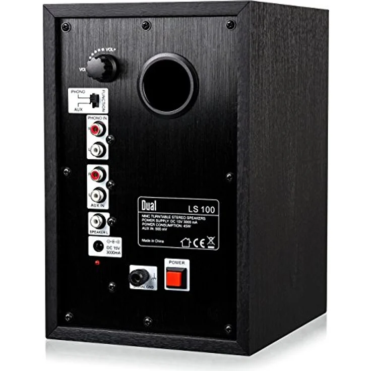 Dual LS 100 Aktiv-Lautsprecher Set (Phono-Eingang, integrierter Verstärker für Plattenspieler, Paar) schwarz – Bild 3