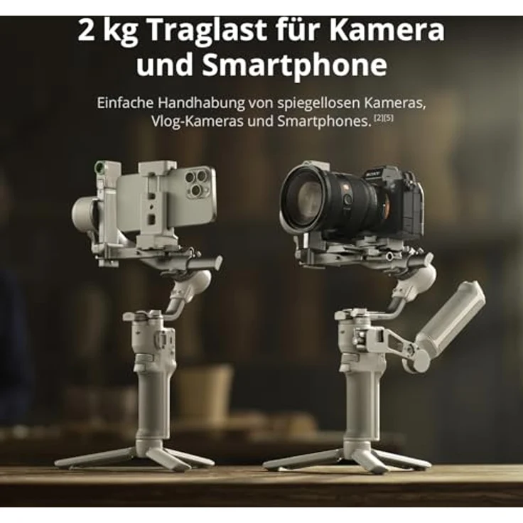 DJI RS 4 Mini, Gimbal-Stabilisator für Kamera Canon/Sony/Panasonic/Nikon/Fujifilm, Auto-Achsenverriegelungen, Intelligente Verfolgung, Native vertikale Aufnahmen – Bild 5
