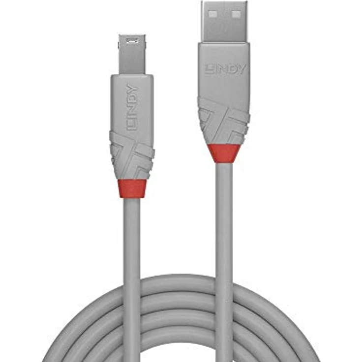 2m USB 2.0 Typ A an B Kabel Anthra Line (36683) – Bild 3