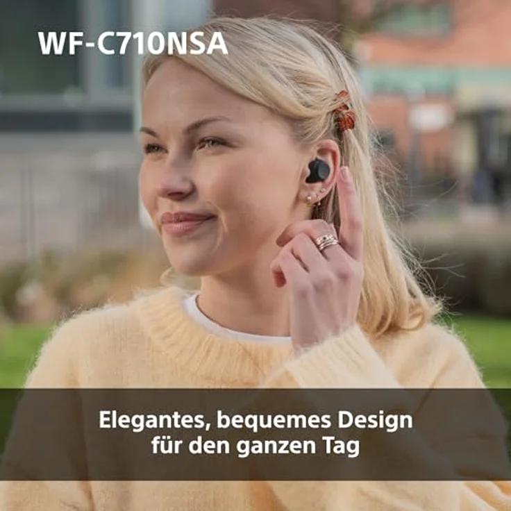 Sony WF-C710NSA, Truly Wireless Noise Cancelling Earbuds, IPX4, Touch-Bedienung, Multipoint-Verbindung, bis zu 40 Std Akku - Schwarz – Bild 5