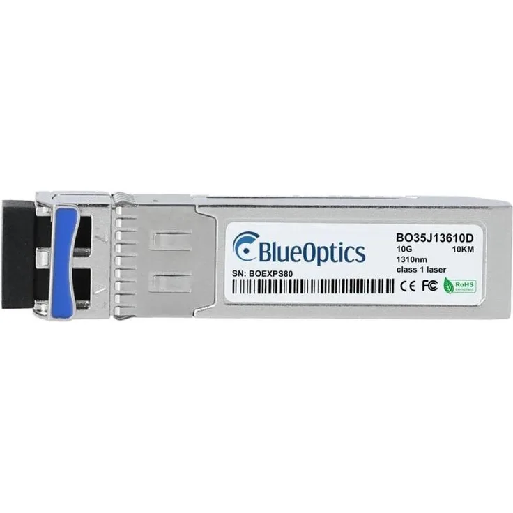 BlueOptics SFP10G-LR kompatibler SFP+ Transceiver BO35J13610D, 10 Gbps, 1310 nm, Silber, bis 10 km Reichweite, DDM/DOM Unterstützung