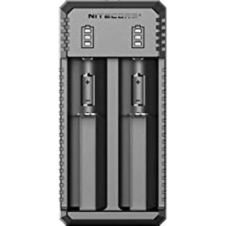 Nitecore UI2 Akku Ladegerät mit USB-C, Zweischachtlader für Akkubatterien, Aufladestation für Camping und Outdoor, schwarz – Bild 1