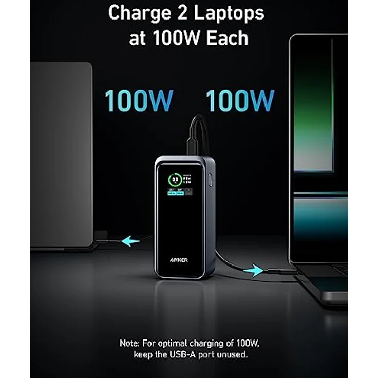 Anker Prime Powerbank A1336, 20.000mAh externer Akku mit 200W Leistung, Digitales Display, 2X USB-C und 1x USB-A Port, Kompatibel mit iPhone 14/13 Serie, Samsung, MacBook, Dell, und mehr, Schwarz – Bild 5