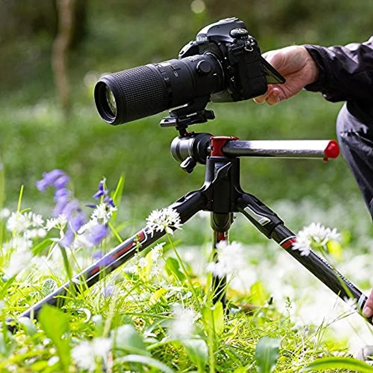 Manfrotto Befree GT XPRO Aluminium: Stativ mit Kugelkopf 496, M-Lock-System, 90-Grad-Säule, 200PL-PRO-Platte, für DSLR- oder CSC-Kamera mit langem Objektiv, Makrofotografie, Aluminium, MKBFRA4GTXP-BH – Bild 2