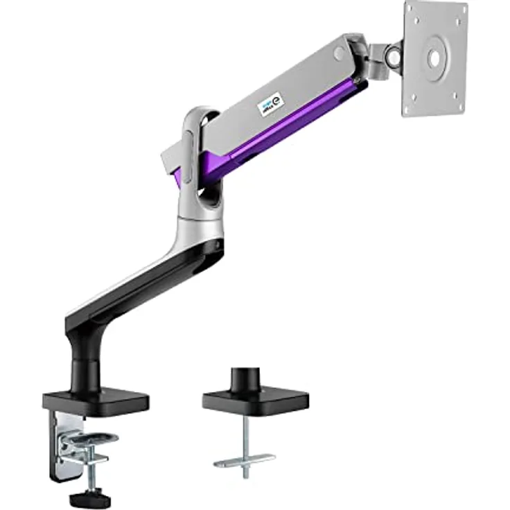 Ergo Office ER-436 1-Fach Premium Monitorhalterung mit Gasfeder 17"-32" Doppelarm Tischhalterung Monitorarm Schwenkbar Neigbar Drehbar VESA 75x75 100x100 bis 9kg