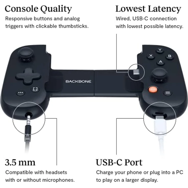 BACKBONE One Mobiler Gaming-Controller für das Android & iPhone 15 Series (USB-C) - Verwandeln Sie Ihr Handy in eine Spielekonsole - Spiele Xbox, PlayStation, Call of Duty, Roblox, Minecraft & mehr – Bild 3