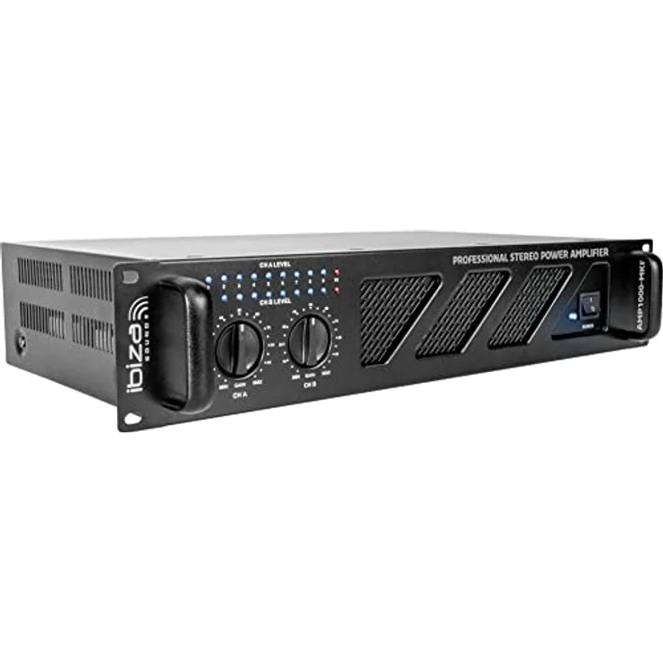 AMP1000-MKII - IBIZA - Professioneller 2x800W PA-Verstärker mit RCA/Klinkeneingängen und Speakon-/Klemmenausgängen - 19" Rack - Schwarz – Bild 5