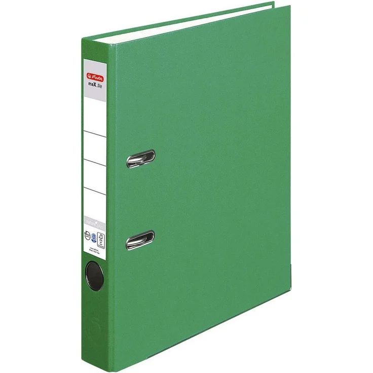 Herlitz Aktenordner maX.file »nature plus«, schmaler Ordner mit Griffloch, Blattniederhalter und Kantenschutz, DIN A4, 5 cm Rückenbreite, Kraftpapier kaschiert, blau - Preisvergleich – Bild 1