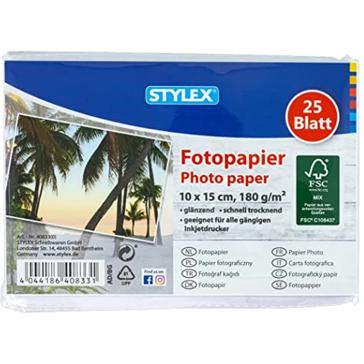 Stylex Fotopapier 10x15 cm,180g,25 Blatt, FSC40833 – Bild 2