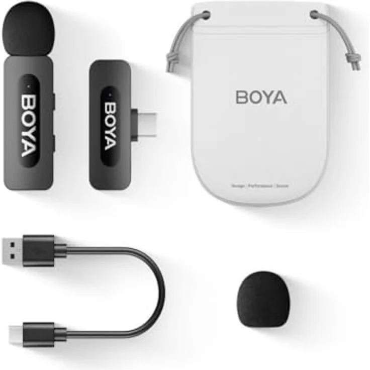 Boya BY-V10 (V2.0), tragbares Dual-Channel-Wireless-Mikrofon mit intelligenter Geräuschunterdrückung – Bild 8