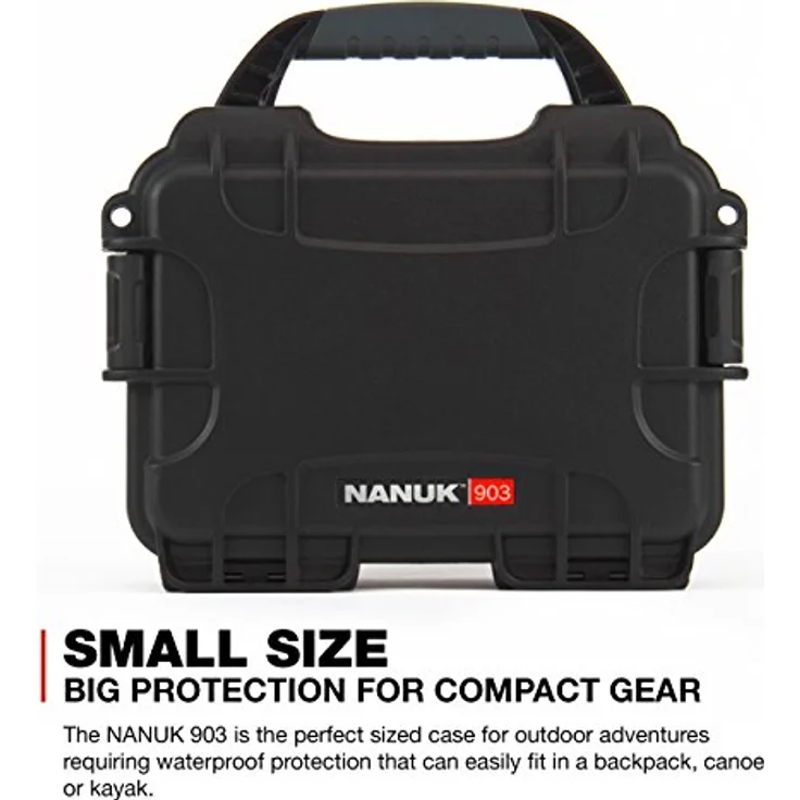Nanuk 903 Wasserdichter Hartschalenkoffer Mit Plüschschaumeinlage - Schwarz, Kamera-Zubehör, IP67 Rated, PowerClaw Verriegelung, Made in Canada – Bild 2