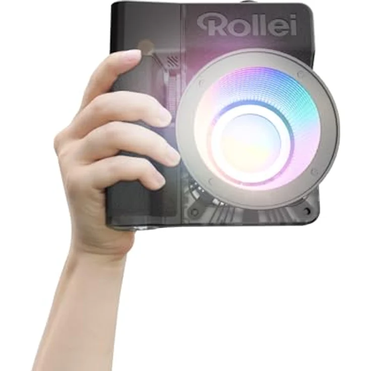 Rollei LUX 100 RGB Kit, Professionelles LED-Dauerlicht mit 71 Wh Batteriegriff, 360 RGB-Farben, 13 Lichteffekten, kabellose Steuerung via App, ultra leicht und kompakt – Bild 1