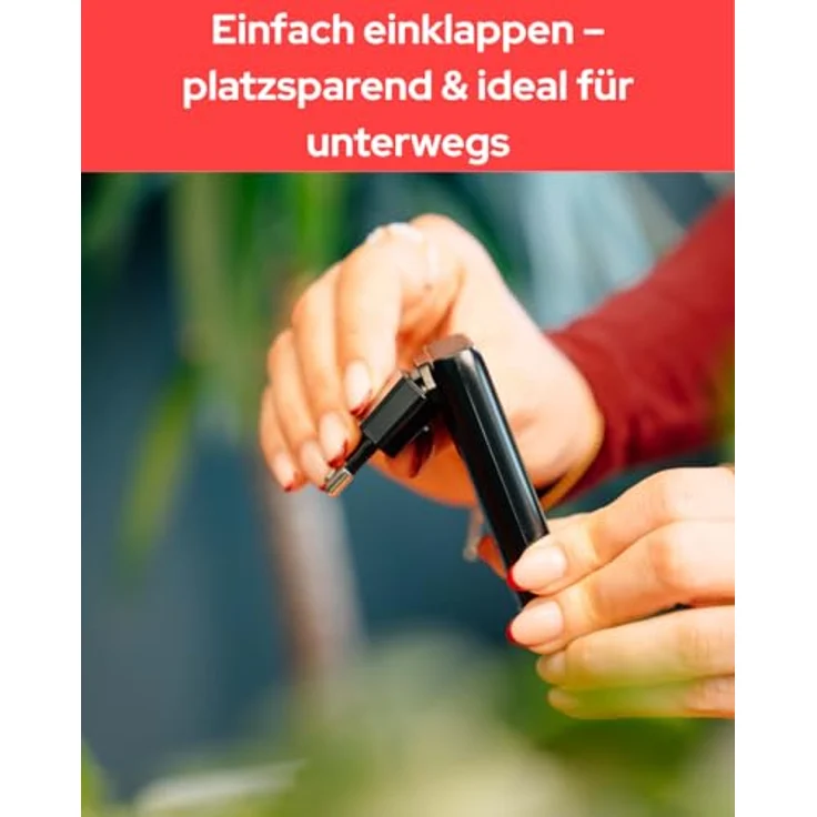 Verbatim GaN III Fold 'n' Go Charger 2 Port 65W USB-C, kompaktes USB Ladegerät, Schwarz – Bild 5