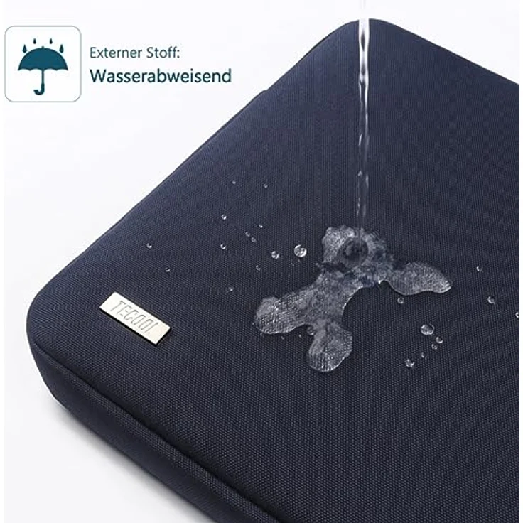 TECOOL Laptop Tasche Hülle für 12,3-13" Surface Pro und MacBook Air/Pro, wasserdichte Schutztasche mit 8 mm Polsterung, dunkelblau – Bild 3