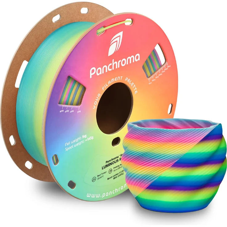 Polymaker Panchroma™ PLA Gradient Rainbows, 3D Filament in Mehrfarbig, 1.75 mm, 1000 g, matte Oberfläche, biobasiert