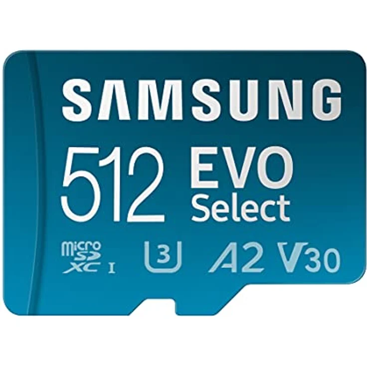 Samsung EVO Select (2024) microSD-Karte, 512 GB mit SD-Adapter, 160 MB/s Übertragungsgeschwindigkeit, wasserfest und temperaturbeständig – Bild 1