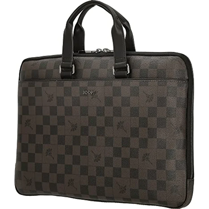 Joop! Businesstasche Cortina Piazza Janus Seal Brown, Laptop Sleeve mit extra Polsterung, modernem Karo-Design – Bild 2