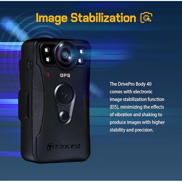 Transcend DrivePro Body 40, 128GB 2K QHD Bodycam mit WLAN, Bluetooth, GPS, spritzwassergeschützt, Schwarz – Bild 6