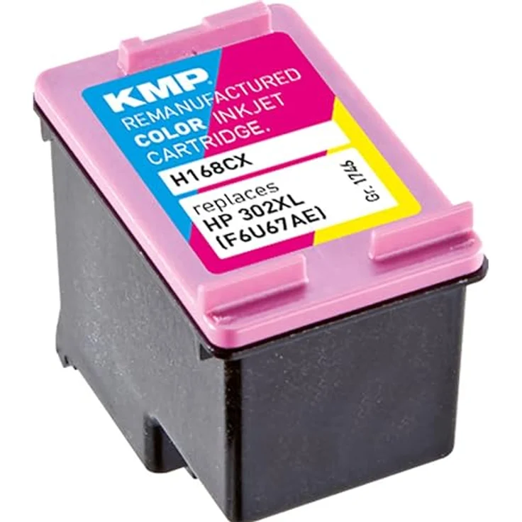 KMP Druckerkartusche für HP DeskJet 1110-2100 Series-3630 Series, Envy 4520 Series, OfficeJet 3800 Series-4650 Series 3-Farbig - Kompatibel - Tintenpatrone für 302XL - Office Druckerzubehör – Bild 3