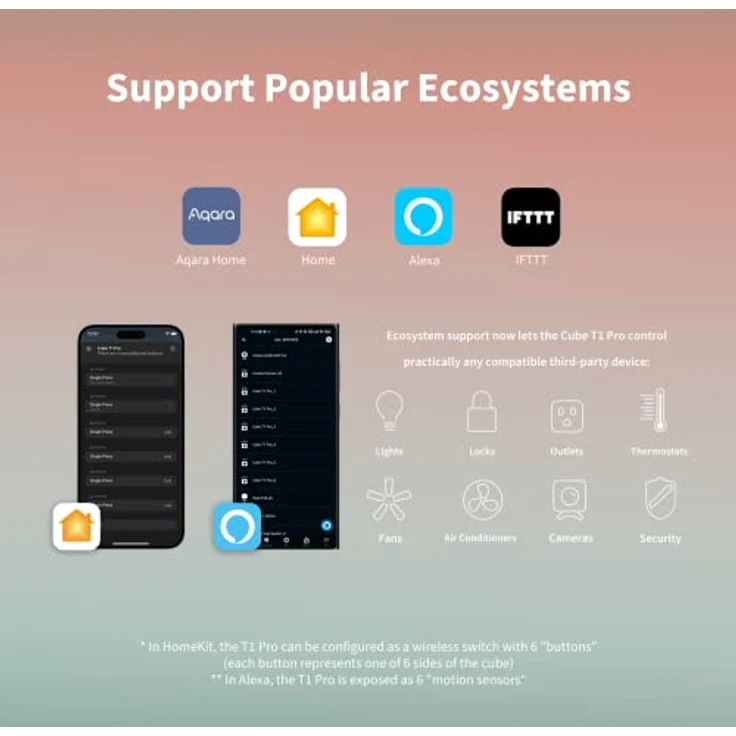 Aqara Cube Controller T1 Pro, ERFORDERT AQARA ZIGBEE 3.0 HUB, 6 Seiten zur Steuerung Verschiedener Szenarien und Diverse Aktionen zur Steuerung von Smart Geräten, unterstützt Homekit, Alexa und IFTTT – Bild 5