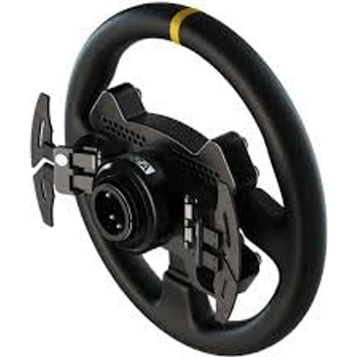 MOZA RACING RS V2, Rundes Gaming-Lenkrad (33 cm) aus Leder, schwarz, mit carbone Schaltwippen und RGB-Drehzahlanzeige – Bild 4