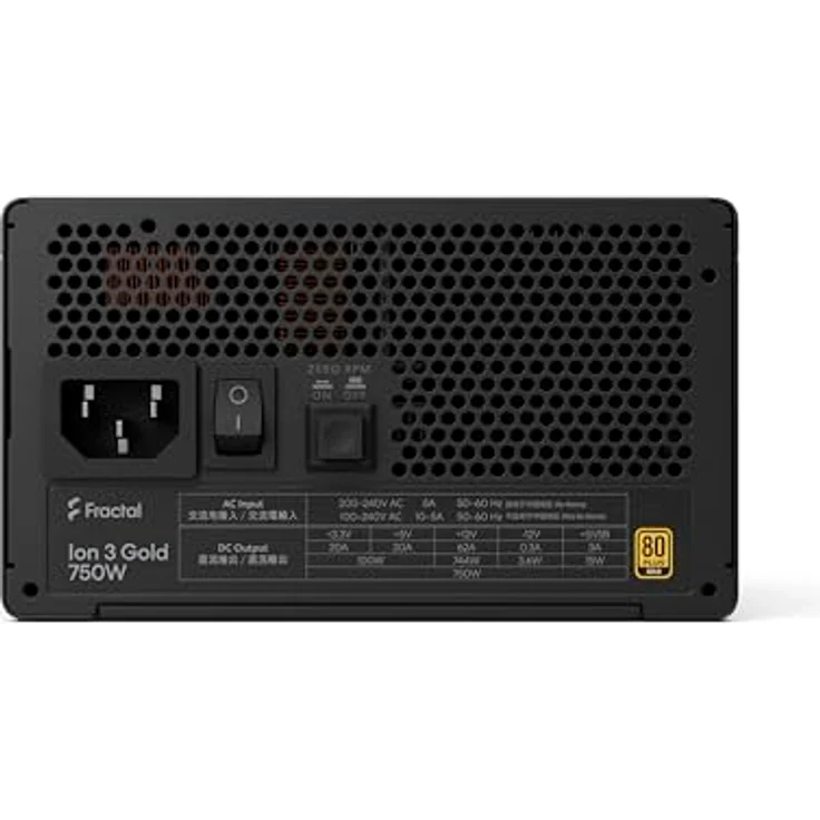 Fractal Design Ion 3 Gold 750W Black, vollmodulares ATX12V 3.1 Netzteil mit 80 Plus Gold Zertifizierung und 140 mm leisen Lüfter – Bild 4