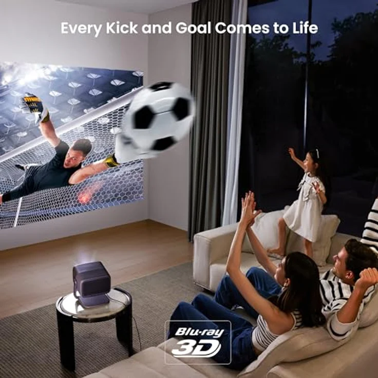 JMGO N1 Ultra Beamer 4K 2200 CVIA Lumen, Android TV 11 Beamer Heimkino 180" MALC™ Dreifarb Laser&360° Kardanische Projektion, Automatische Bildkorrektur, Portable Projektor 2x10W Dynaudio Lautsprecher – Bild 4
