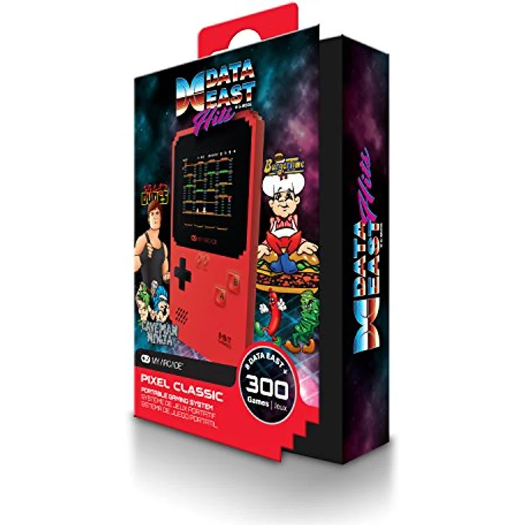 Atari Pixel Classic Retro Konsole, Handheld-Spielsystem mit 300 integrierten Spielen, rot – Bild 3
