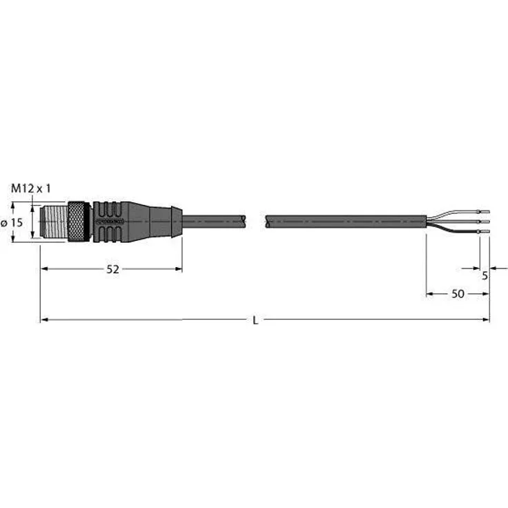 Turck Aktuator- u. Sensorleitung HT-WAS3-5/S2430, 5 m Kabelrolle, weißer Mantel