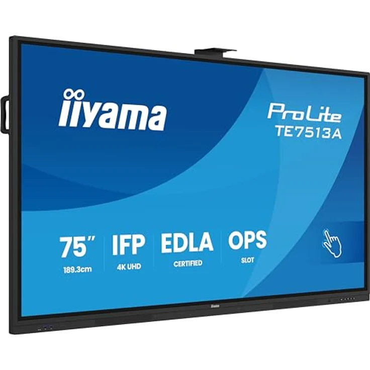 iiyama Prolite TE7513A-B1AG 189.3cm 75" IPS LED Large Format Display 4K UHD 40 Touchpunkte PureTouch-IR⁺ HDMI DP USB-C USB3.2 RS-232c RJ45 HDMI-Out 7H OPS WiFi Android 14 OS iiControl NFC AntiGlare, Schwarz – Bild 4