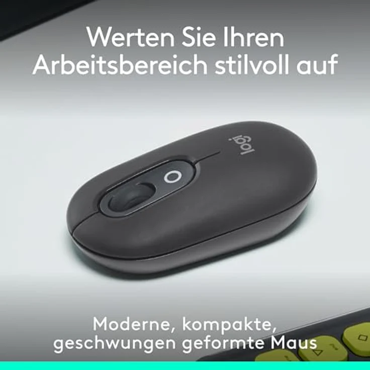 Logitech POP Mouse, kabellose Bluetooth-Maus mit programmierbaren Tasten und leisen Klicks, Easy-Switch für bis zu 3 Geräte – Grafit – Bild 2