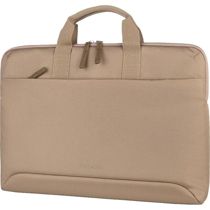 Tucano Smilz Super-slim Bag 14-15,6" Notebooktasche aus recyceltem Material mit abnehmbaren Schultergurt, beige-khaki