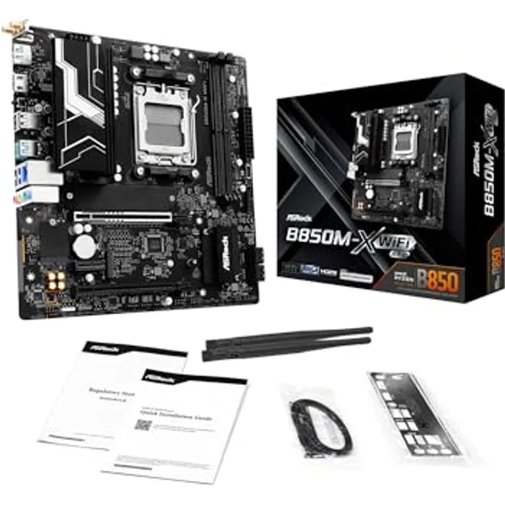 ASRock B850m-x Wifi R2, Micro-ATX Mainboard für AMD Ryzen, 128 GB DDR5-SDRAM, WLAN 6E, HDMI 2.1, Schwarz – Bild 7