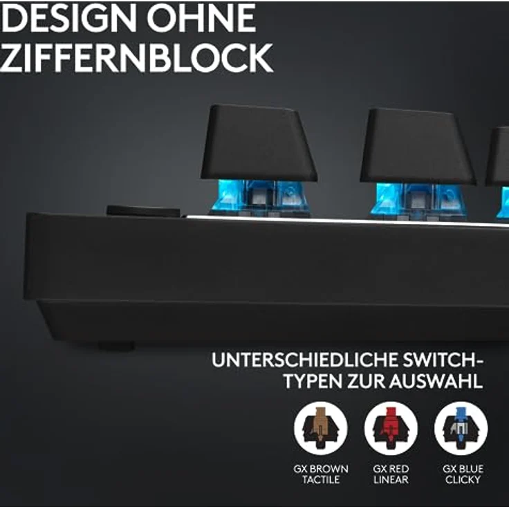 Logitech G PRO X TKL LIGHTSPEED kabellose Gaming-Tastatur, ultramobiles Design ohne Ziffernblock, LIGHTSYNC RGB, PBT-Tastenkappen, Tactile Switches (GX Brown), QWERTZ Deutsches Layout, Schwarz – Bild 4