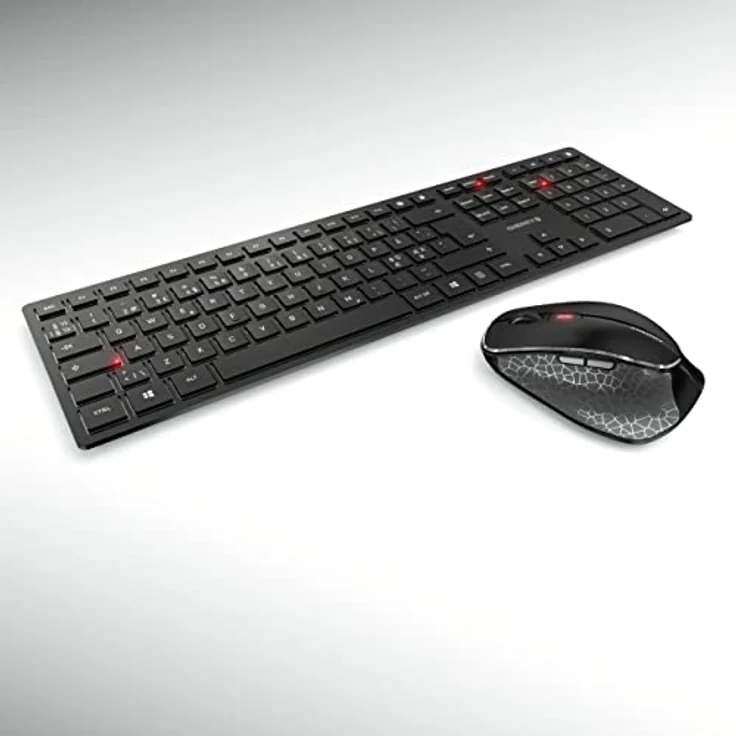 CHERRY DW 9500 SLIM - Kabelloses Tastatur-und-Maus-Set mit 2.4 GHz und Bluetooth 4.0, Pan-Nordic, CHERRY SX Schalter, Grau-Schwarz – Bild 2