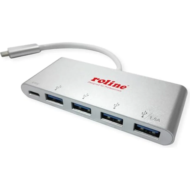 ROLINE USB 3.2 Gen 1 Hub, 4-fach, Typ C Anschluss mit 1 PD-Port für schnelle Lade- und Datentransferraten bis 5 Gbit/s – Bild 1
