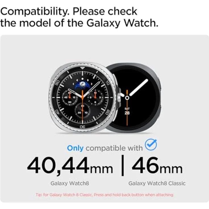 Spigen Modern Fit Uhrenarmband für Samsung Galaxy Watch8 40mm/44mm/Classic, Silber, langlebiges Design – Bild 2