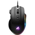 Sharkoon Shark Force 3, Gaming Maus mit 12.800 DPI Sensor und RGB-Beleuchtung, schwarz
