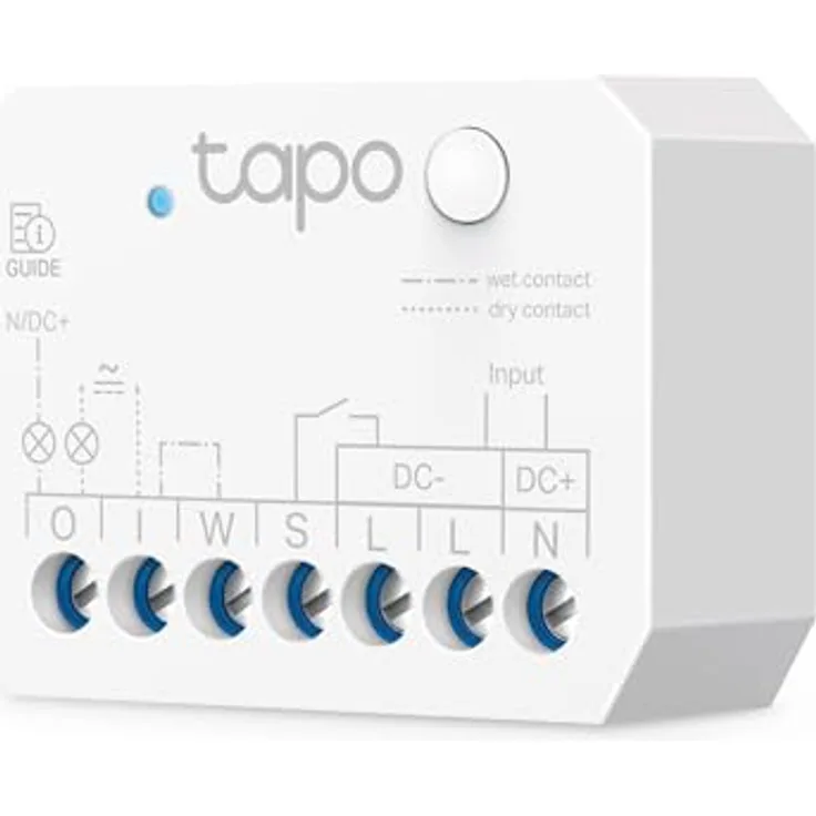 Tapo S110E - WLAN und Bluetooth Smart Relaisschalter, 1 Kanal, 10A, Trocken-/Nasskontakt, Energieerfassung, Alexa & Google Home kompatibel, kompakte Bauweise