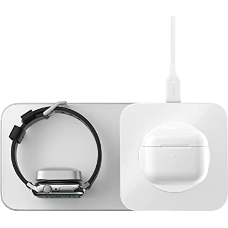 NOMAD Base One Max 3:1 with Magsafe | kabellose Qi-Ladestation | MagSafe | bis zu 15 Watt| inklusive Ladekabel | hochwertige Materialien, Silber, (NM01310785) – Bild 2