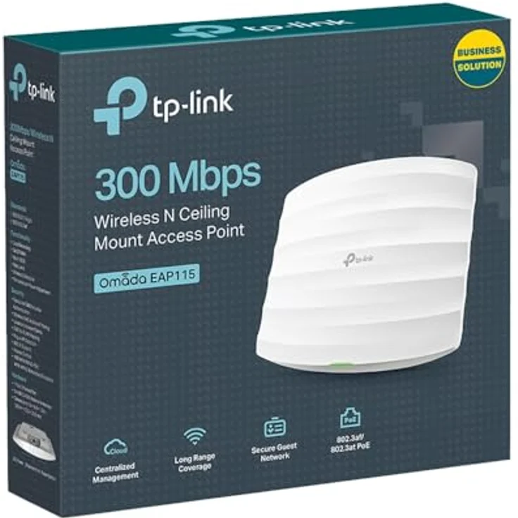 TP-Link EAP115 N300 WLAN Access Point (300Mbit-s 2,4GHz, Cloud Management, passend für Wand- und Deckenmontage, unterstützt 802.3af PoE) weiß – Bild 5